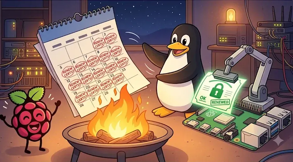 The quarterly cert renewal ritual, receiving the send-off it deserves — image generated via Nano Banana — cs.lev