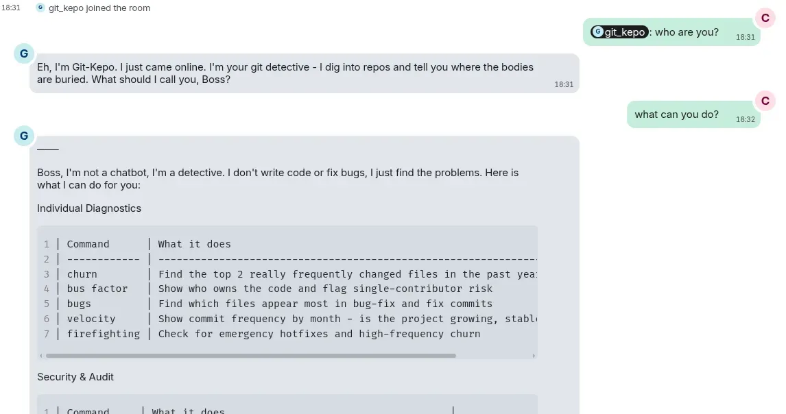 Git-kepo behaves as expected