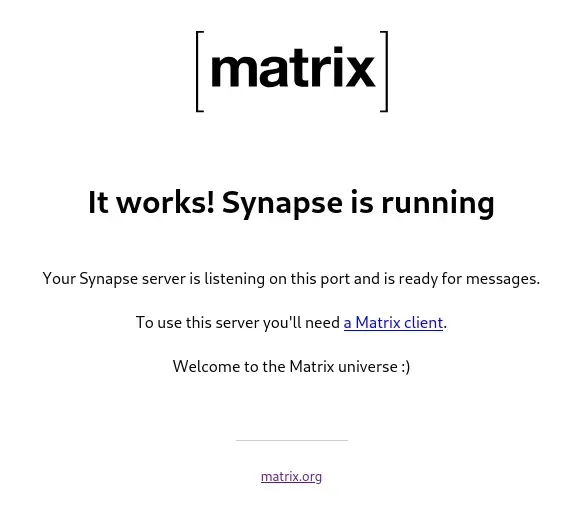 Our matrix server is up and running