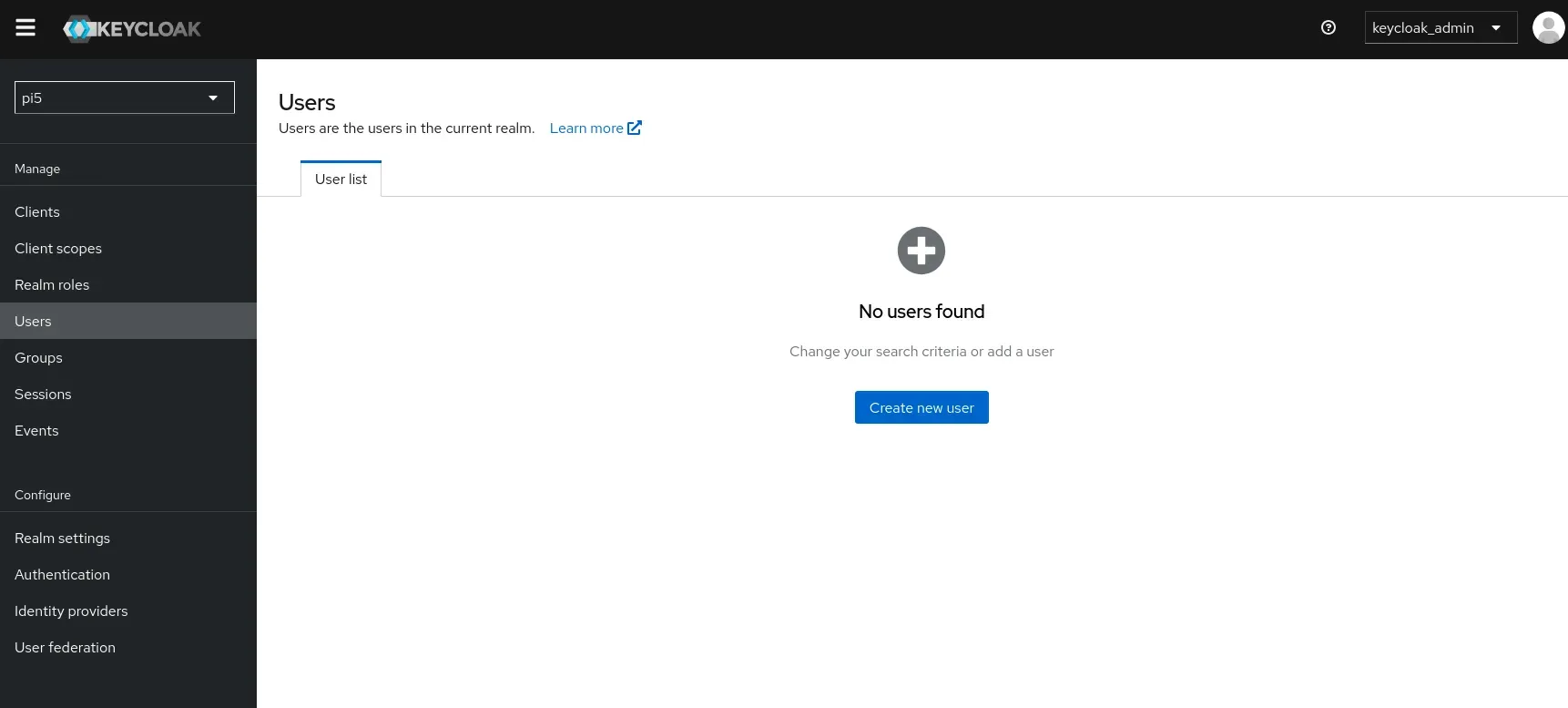 Click on create a new user