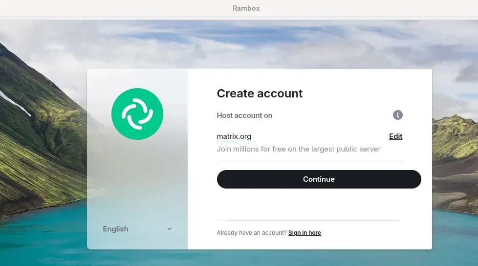 Creating an account