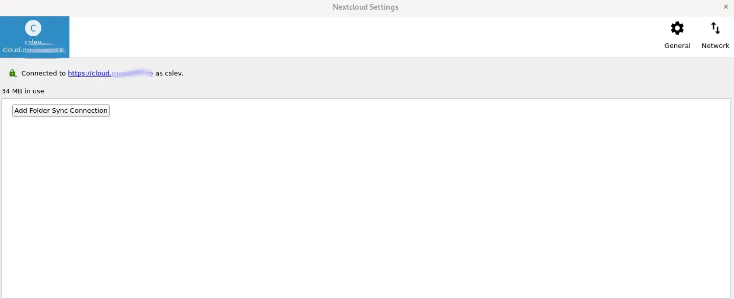 The settings window