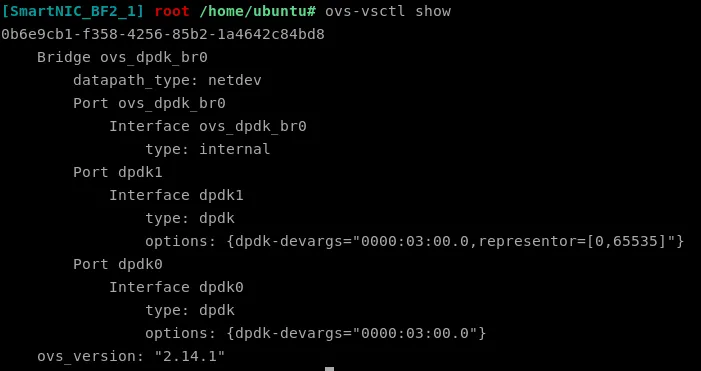 DPDK-based OvS bridge having dpdk0 for the PF while dpdk1 for the VFs