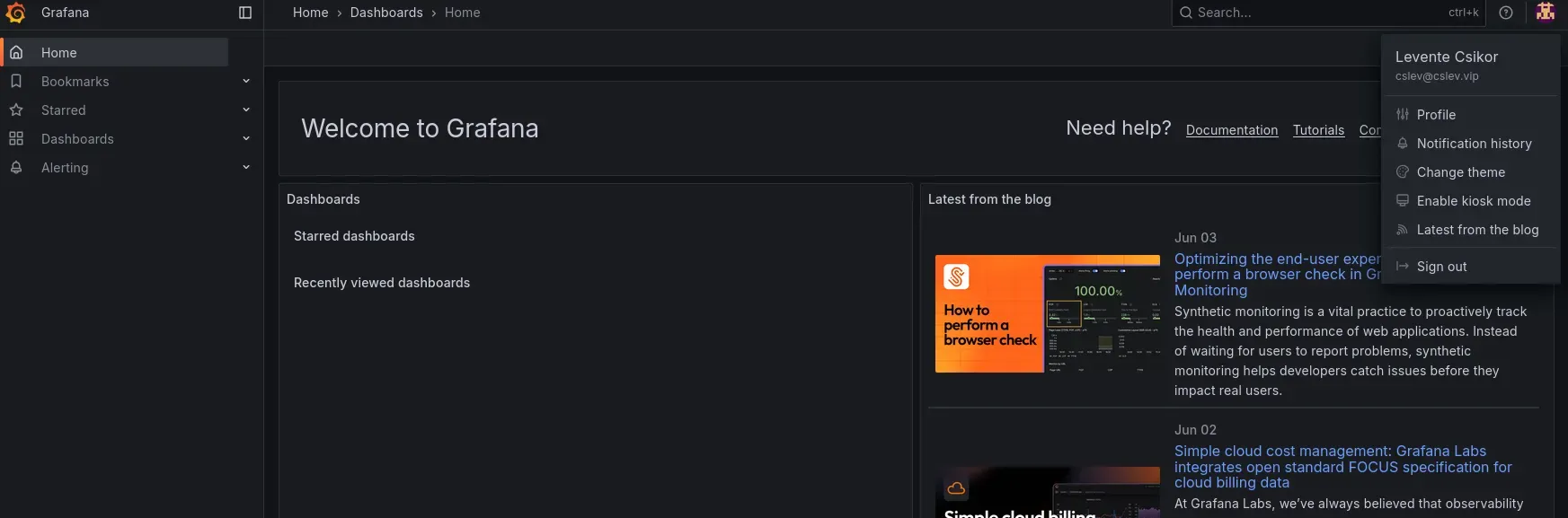 Logged in as a user maintained in keycloak